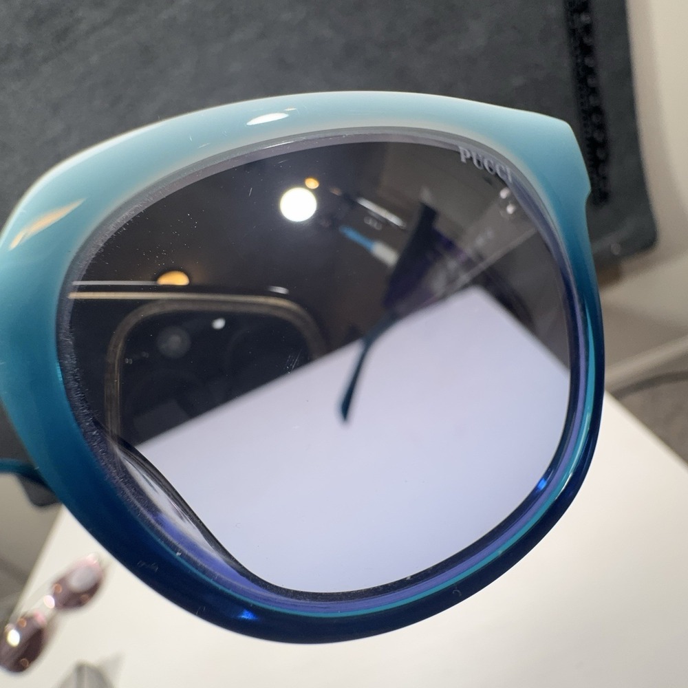 Emilio Pucci EP 186W Blue Gradient Sunglasses Italy Designer Statement - Picture 9 of 12